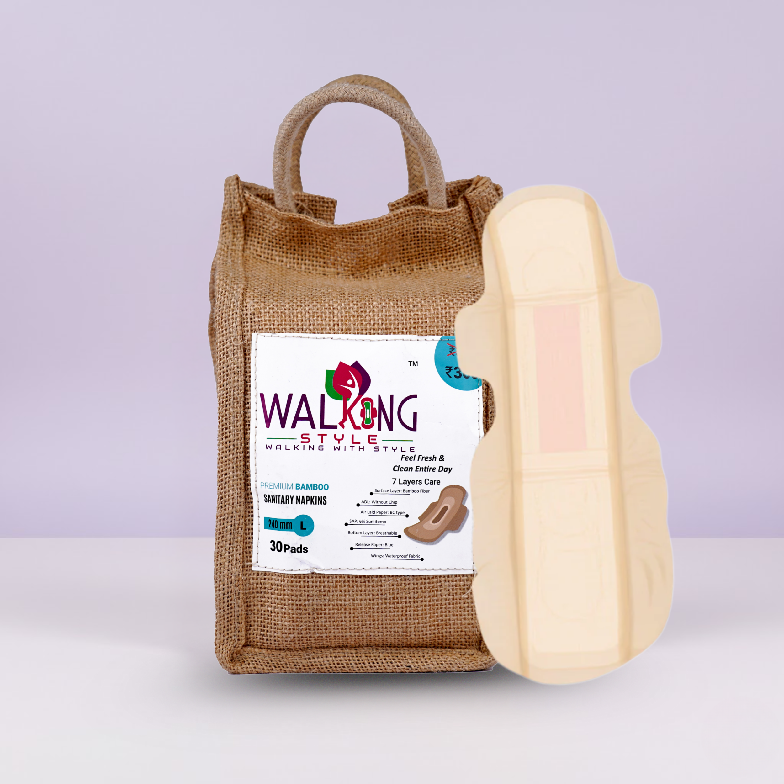 Bamboo Pads – Soft, Rash-Free Sanitary Napkins Walking Style